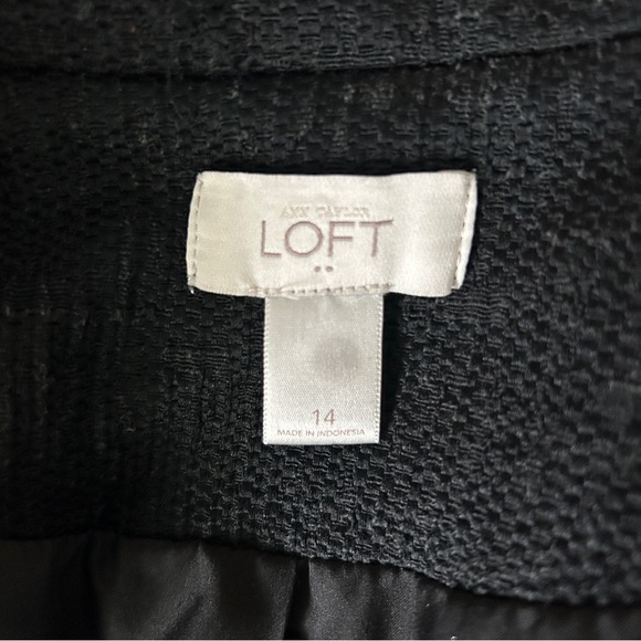 LOFT Black Open Front Cotton Polyester Blazer - Picture 4 of 5